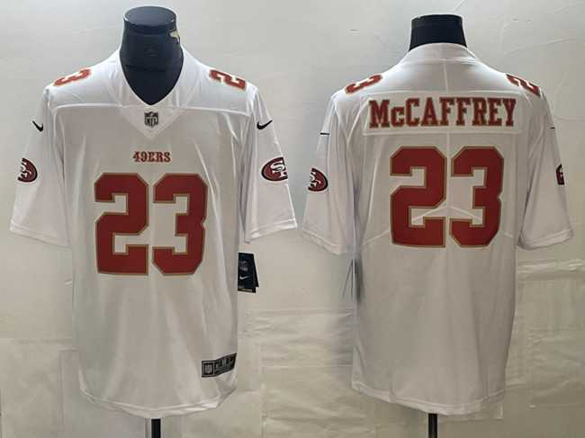 Mens San Francisco 49ers #23 Christian McCaffrey White Vapor Untouchable Limited Stitched Jersey